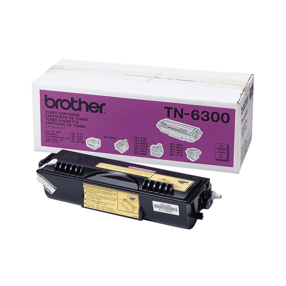 Genuine Brother TN-6300 High Yield Toner Cartridge – Black